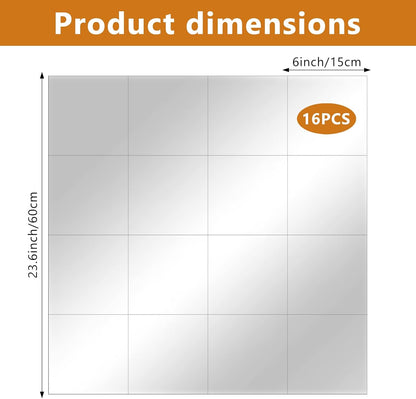 16 PCS Horse Mirror Sticker Soft Safe Non Glass Horse Toys for Horses to Play and Stable Barn Stall Toy Entertainment(6inch*6inch)