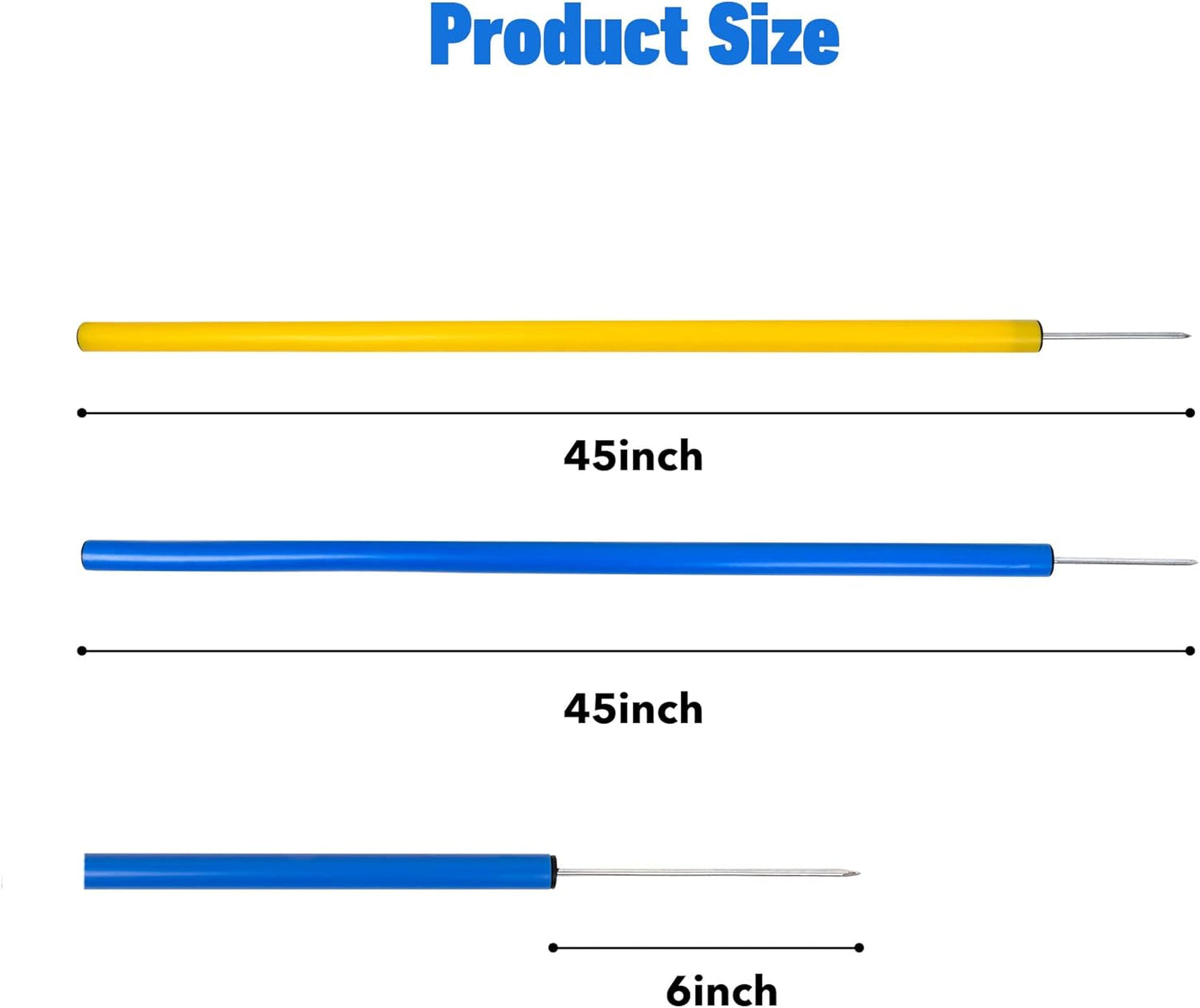 Pet Prime Dog Agility Training Equipment for Dog Obstacle Course Backyard 12pcs Weave Poles Slalom Set Portable Dogs Park Exercise Tool