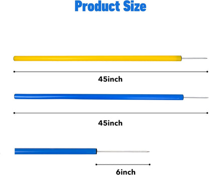 Pet Prime Dog Agility Training Equipment for Dog Obstacle Course Backyard 12pcs Weave Poles Slalom Set Portable Dogs Park Exercise Tool