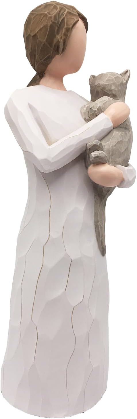 FRUMOASA Cat Memorial Gifts, Loss of Cat Sympathy Gifts for Cat Mom, Pet Cat Remembrance Gifts, Collectible Hand-Painted Cat Angel Figurine Statue for Cat Lovers in Memory of Passing Away Cat