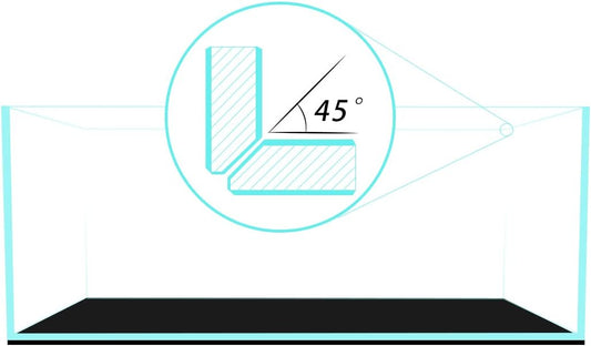 Fzone 6.4 Gal Shallow Rimless Low Iron Fish Tank Nova Clear Ultra-White 45° Mitered Edges Translucent Glass Anata Series Aquarium w/Black Foam Leveling Mat