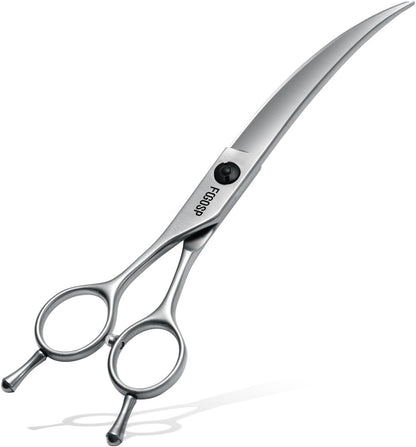 Professional Left Handed Curved Dog Grooming Scissors for Lefty Groomers 35° Arc Grooming Shears for Dogs Pet Cat Japanese 440C Sharp and Durable(7.5 in,Lefty)
