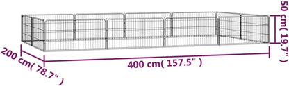 LUMILAND Safe Play Area with 12-Panel Dog Playpen, Durable Powder-Coated Steel for Indoor/Outdoor Use, Black