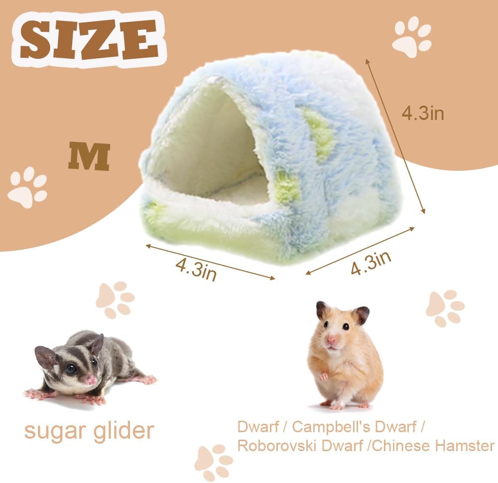 Meow&Woof 2 Pack Cozy Small Animal Beds with Hock, Winter Guinea Pig House, Hamster Sand Bath Container, Large Sandbox Toilet Gerbil Batheoom, Tiny Chinchilla Dust Bathtub Sand Bath Box for Hamster Ca