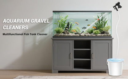 Aquarium Gravel Cleaner,Fish Tank Cleaner,Manual Vacuum Water Changer with 30ml Aquarium Vacuum Waste Remover Dropper, Cleaning Brush,Use for Water Changing Gravels Sand Washing