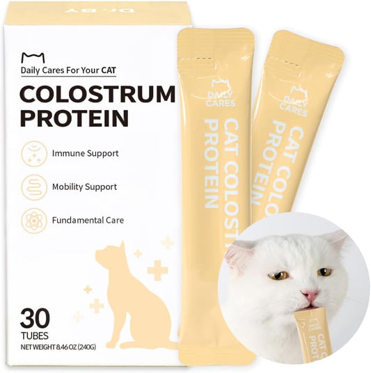 Doctor By Cat Colostrum Protein Cat Supplement Immune Support Muscle Growth, Gentle on Digestion for Kittens, Adult&Senior Cats with Goat Milk, Whey Protein Isolate, Colostrum Lickable Formula