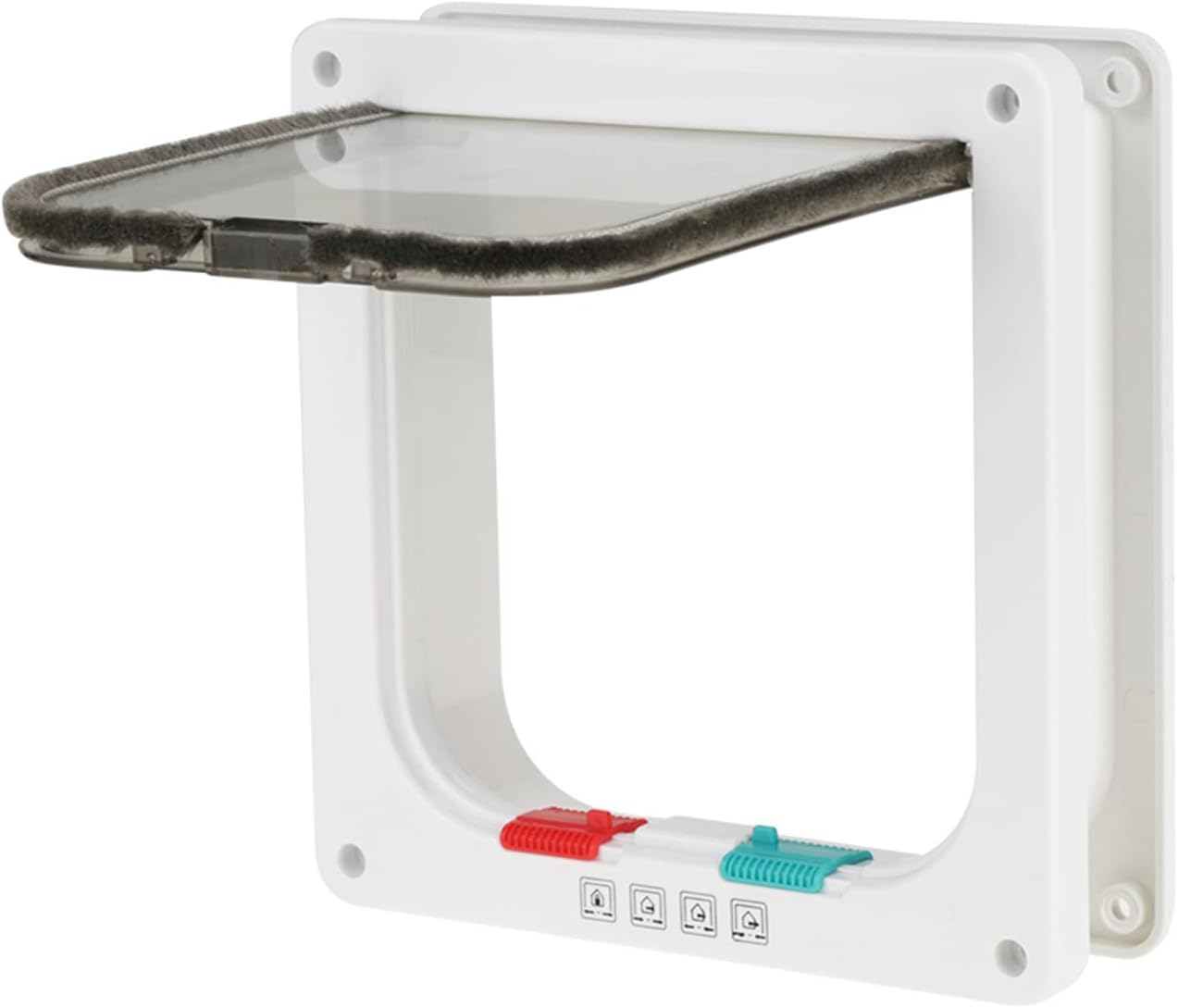 Pet Cat Small Dog Flap Door, L Size, 4 Way Lockable with Double Flap, Weatherproof, Easy DIY Installation - Freedom to Come and Go, Insulated with Slide - in Panel, Suitable for