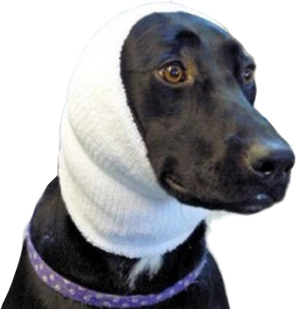 Happy Hoodie The Original Dog & Cat Calming Band, Anxiety Relief/Noise Protection-Grooming-Thunder-Fireworks (Large, White)