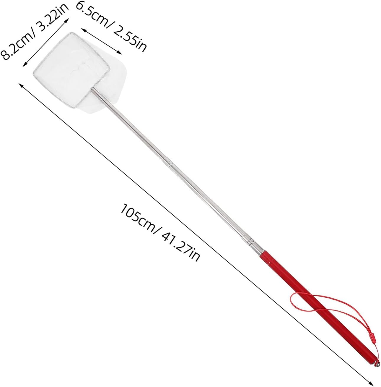 Aquarium Shrimp Net with Telescopic Handle, Small Leak-Proof Fish Tank Net, Red Extended Square Mesh for Aquarium Cleaning and Shrimp Breeding