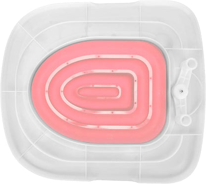Cat Toilet Ing Kit, Training Universal Reusable Environmentally Kit, Potty Seat, Litter Boxes Friendly Trainer for Pet Cleaning Systems Plastic Er Cleaning, Supply, Teach to Use (White Tray, 1 Pink