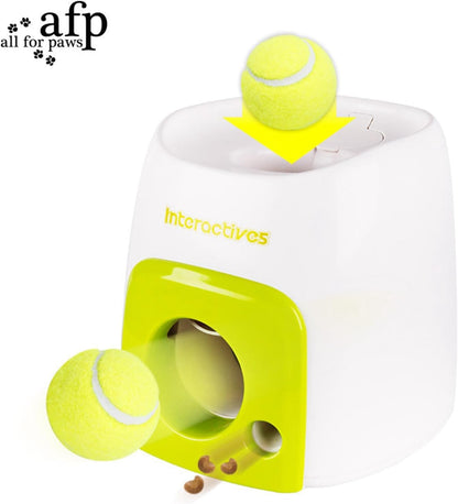 Automatic Dog Ball Launcher, Interactive Tennis Ball Thrower Rechargeable Dog Toy Mental Stimulation Training Game for Indoor Outdoor