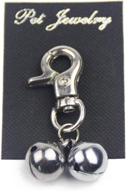 EXPAWLORER Cat Bell 2 Pack - Cat Collar Accessories Bells Loud with Claw Buckle, Pet Jingle Charm Ornament Training Pendant Jewelry, Tracker for Saving Birds, Neck Decoration for Dogs Kitten, Silver