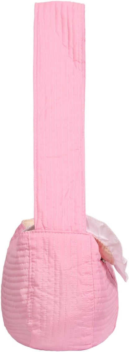 Pet Sling Carrier for Small Dogs and Cats, Cotton Chest Purse with Storage Pocket, Pink, 5-14lbs Capacity, for mom Gifts,Hands-Free Travel (Pink, Large)