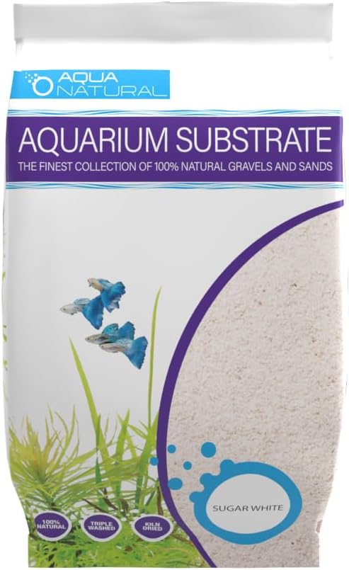 Aqua Natural Sugar White Sand 10lb Substrate for aquascaping, Aquariums, vivariums and terrariums
