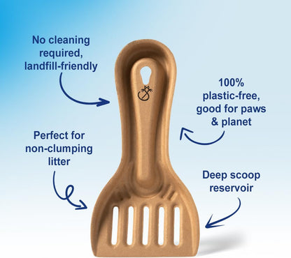 Disposable Cat & Rabbit Litter Scoops - All Natural, Plastic Free & Sustainable, Travel Kitty Litter Scooper for Bunny, Hamster, Guinea Pig, Ferret, Rat & Other Animal Litter Boxes (6-Pack)