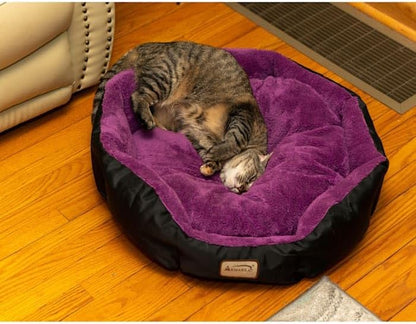Armarkat Large, Soft Cat Bed - C101NH/ZH, Mulberry/Black (C101HNH/ZH)