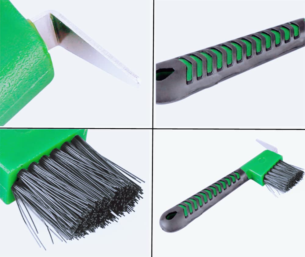 4Pcs Horse Hoof Pick Brushes,Horse Hoof Pick Brush with Soft Touch Rubber Handle