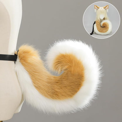 Dog Ear and Tail Set for Shepherd Shiba Inu, Animal Cosplay Costume Accessories, Furry Animal Cosplay Costume Dog Anime Set, Adult Halloween Party Headdress