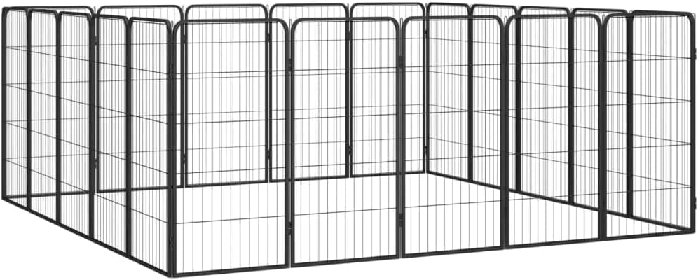LUMILAND Durable and Spacious 20-Panel Dog Playpen, Powder-Coated Steel, for Safe Outdoor Exercise, Black