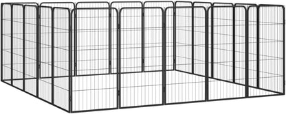 LUMILAND Durable and Spacious 20-Panel Dog Playpen, Powder-Coated Steel, for Safe Outdoor Exercise, Black