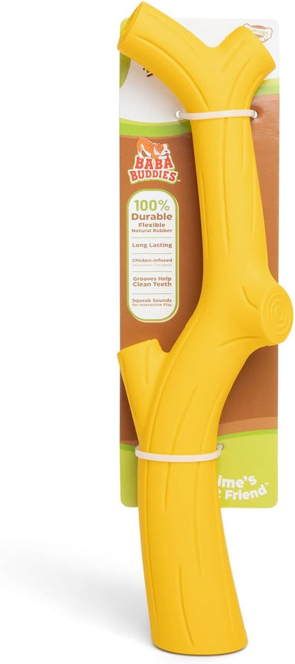 Natural Rubber Durable Dog Toys for Large & Medium Dogs Chicken Flavored Squeak Toy, Curved Branch Shape for Easy Grip, Fetch & Chew Toy for Dogs, Soft & Flexible Dog Enrichment Toys New Dog Toys