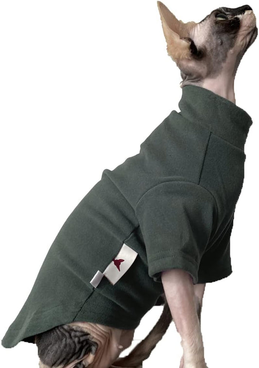 Sphynx Cat Clothes Self-Heating Warm Thermal Underwear Hairless Cat Clothes for Sphynx, Devin, Konnis Cat (L)