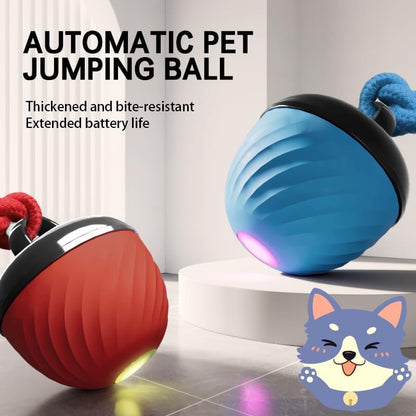 Smart Interactive Pet Toy Ball with USB Charging, 3 Modes Automatic Moving Bouncing Ball with Rope for Dogs and Cats, Red