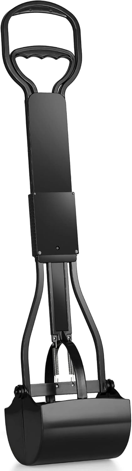 Mr. Peanut's 32" Tall Profile Pooper Scooper, Heavy Duty ABS Frame & Bin, Durable Double Spring Clamp, Lightweight Design, Simple One Step Assembly