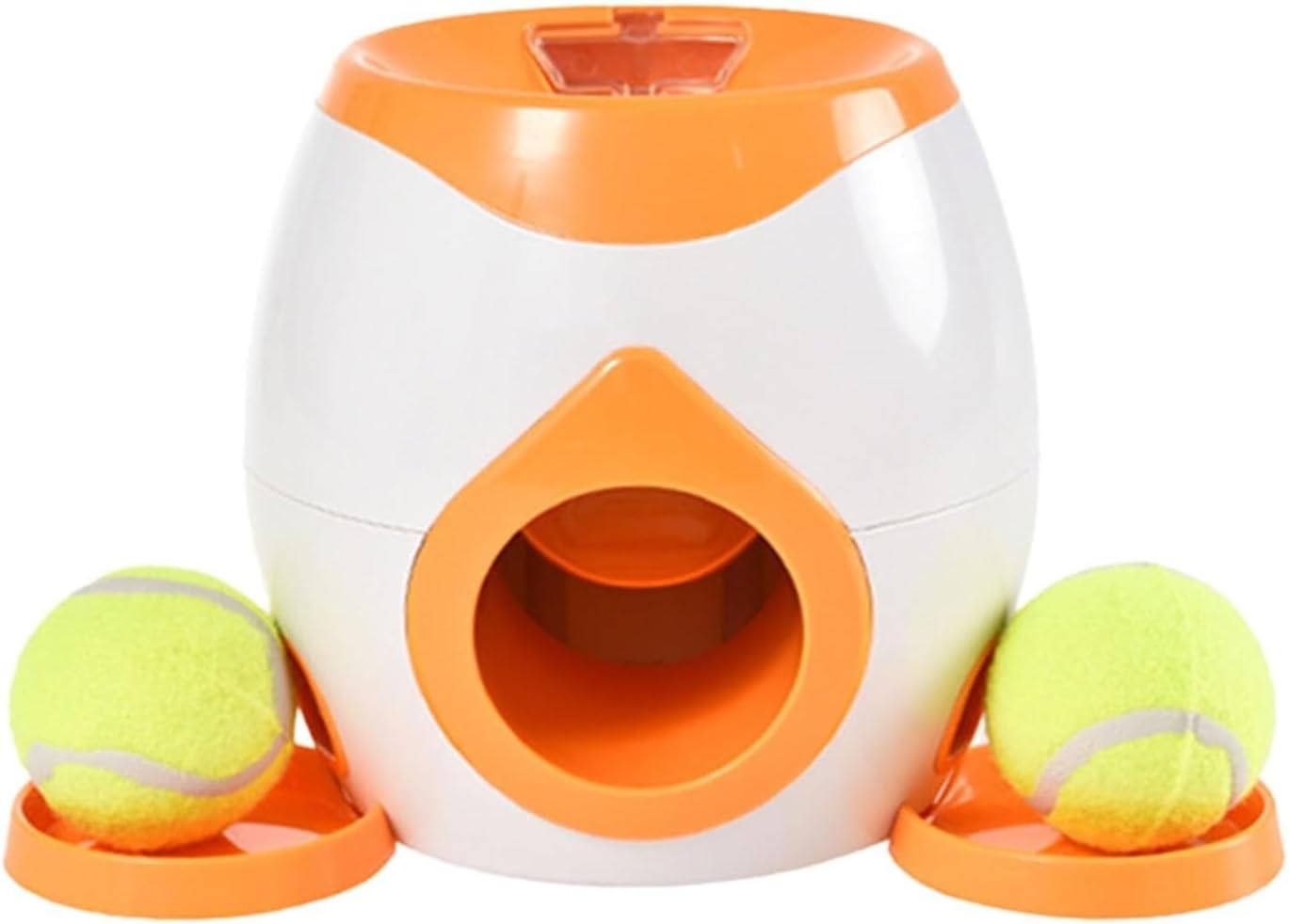 Automatic Dog Ball Launcher Tennis Ball Reward Machine for Small Medium Large Dogs Indoor Outdoor Training Automatic Feeder for Interactive Dog Training Non-Electric Fetch Toy(New Orange)