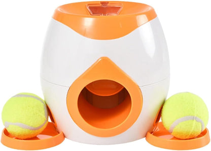 Automatic Dog Ball Launcher Tennis Ball Reward Machine for Small Medium Large Dogs Indoor Outdoor Training Automatic Feeder for Interactive Dog Training Non-Electric Fetch Toy(New Orange)