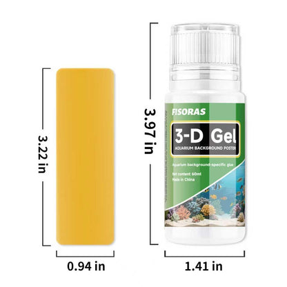Aquarium Background Gel,2 Pack Clear Aquarium Specific Glue for Fish Tank Background,Odorless Fish Tank Poster Gel with Sponge and Scraper,Easy to Apply,Clearer and Brighter,120ML(4OZ)