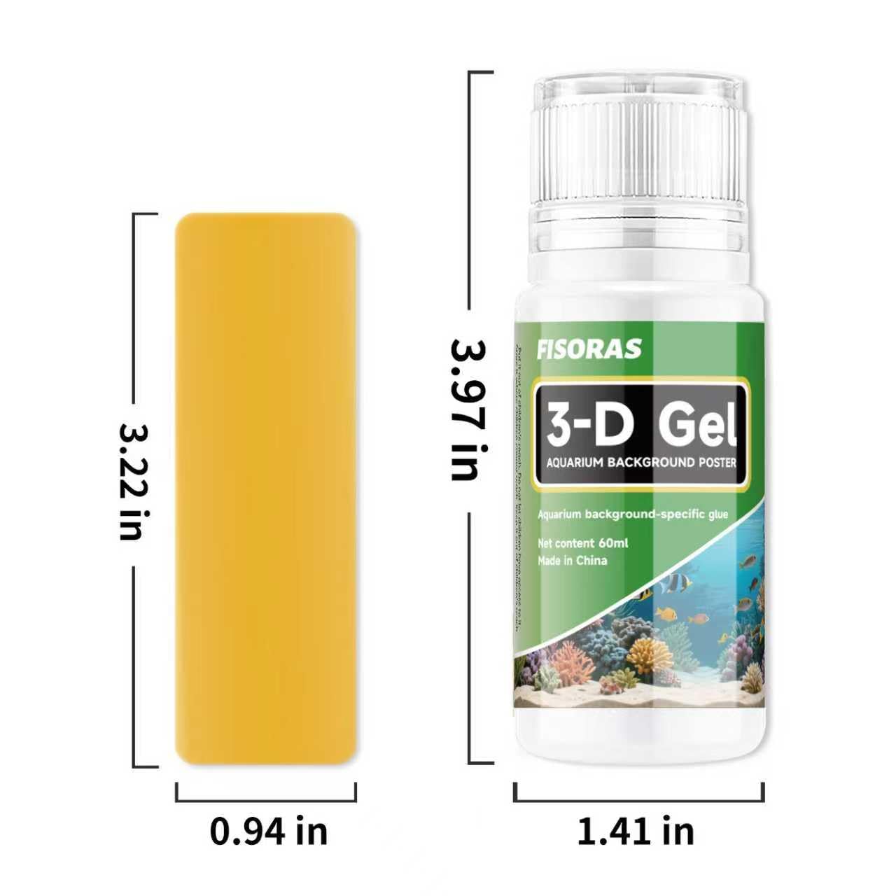 Aquarium Background Gel,2 Pack Clear Aquarium Specific Glue for Fish Tank Background,Odorless Fish Tank Poster Gel with Sponge and Scraper,Easy to Apply,Clearer and Brighter,120ML(4OZ)