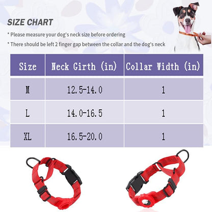 Martingale Dog Collar with AirTag Holder, Reflective Nylon, Quick Release Buckle, No Pull Pet Training Collars for Small Medium Large Dogs (Black, Medium)