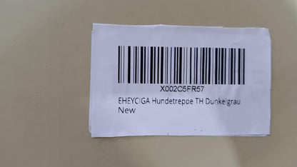 EHEYCIGA Curved Dog Stairs Ramp for Small Dogs 15.7" H, 3-Step Dog Steps for Couch Sofa and Chair, Pet Stairs for Cats, Non-Slip Balanced Pet Steps Indoor, Grey