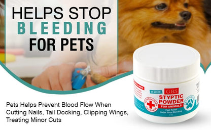5 oz Styptic Powder for Dogs, Cats & Birds Stops Bleeding– Quick Blood Clotting for Nail Clipping, Minor Cuts, Tail Docking & Wing Clipping – Pet First Aid Hemostatic Powder with Sealed Top & Scoop