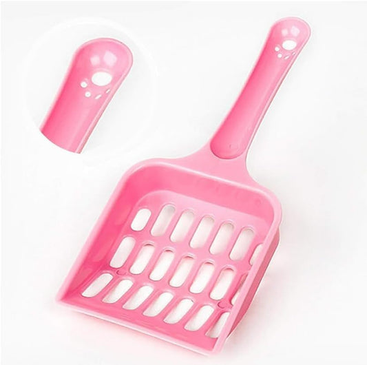 Pink Cat Litter Scoop,Tray with Handle Compact Solid Color Cat Litter Sifter Coffee One Size for Tofu Cat Litter and Clay Litter, Durable ABS Plastic Litter Scoop