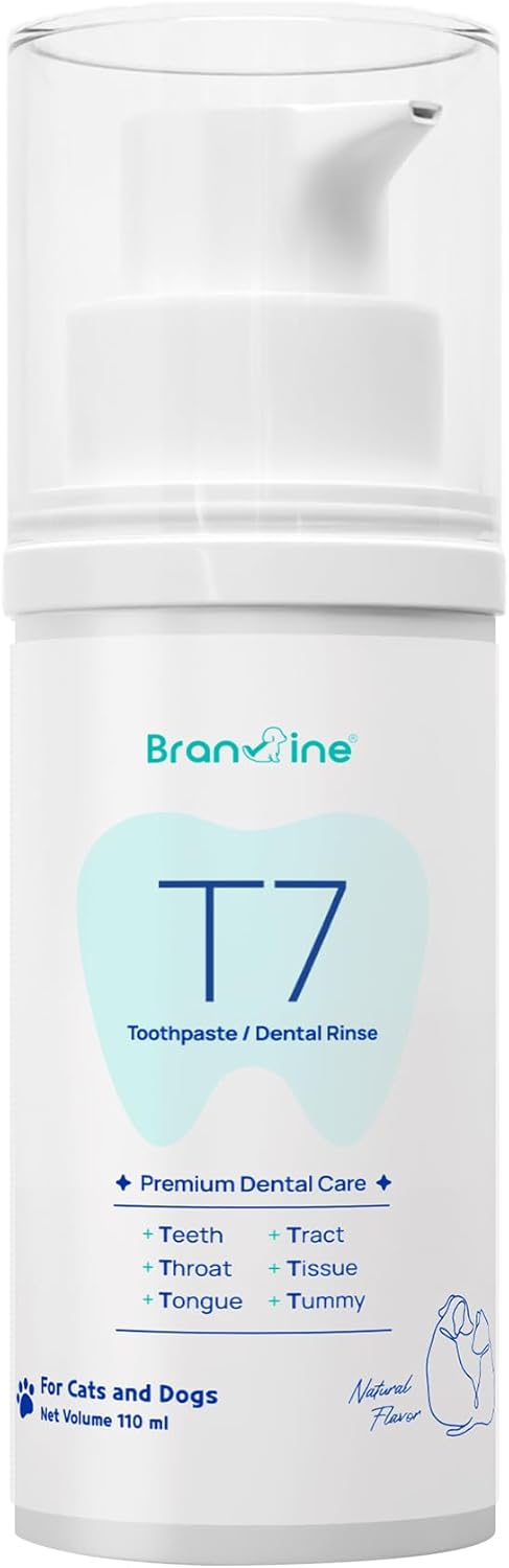 Dental-Tummy Toothpaste & Dental Rinse for Cats and Dogs (110ml) with Patented 2-Strain Probiotic, 5 Enzymes, Organic Fucoidan, Vitamin U, Mastic Gum
