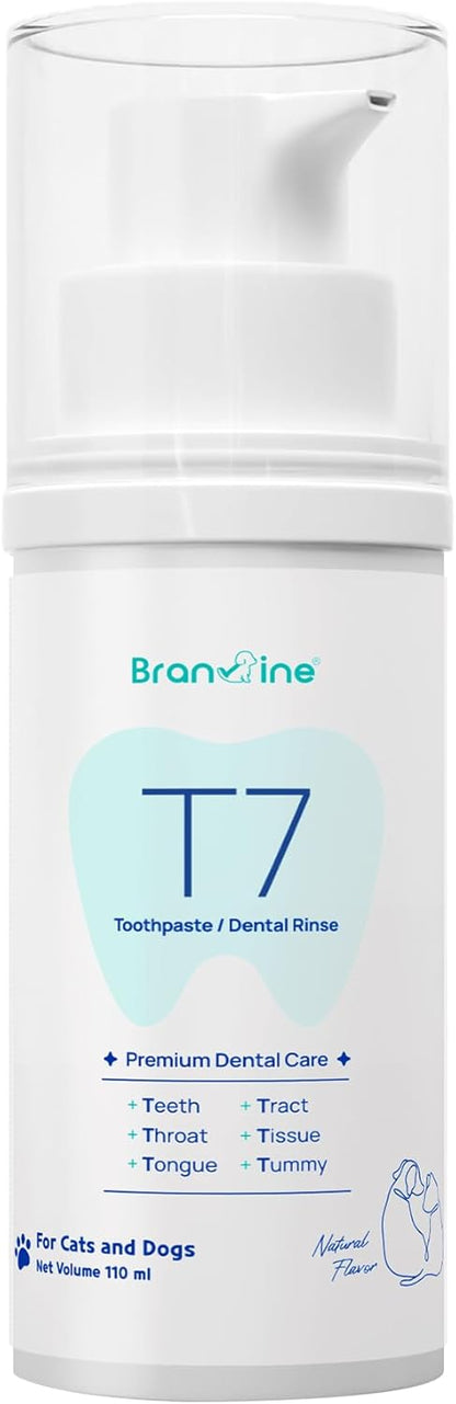 Dental-Tummy Toothpaste & Dental Rinse for Cats and Dogs (110ml) with Patented 2-Strain Probiotic, 5 Enzymes, Organic Fucoidan, Vitamin U, Mastic Gum