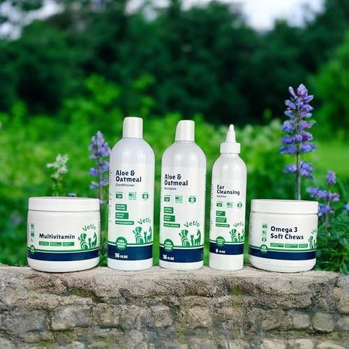 Dog Conditioner for Allergies and Itching & Daily Use - Detangling, Deshedding & Moisturizing Formula | Dog Coat Conditioner for Sensitive Skin | Grooming | Hypoallergenic | Itch Relief with Aloe