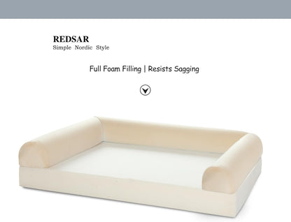 Dog Bed, Waterproof & Scratch-Resistant Puppy Mat for Small Dogs/Cats, Washable Pad Sofa Pet Bed with Removable Cover (Medium Size Green)