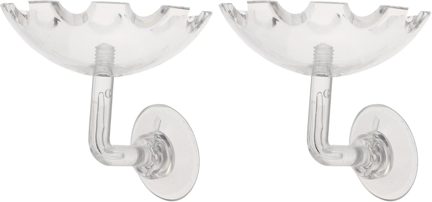 Luxshiny 2Pcs Shrimp Feeding Dish Fish Tank Feeder Bowl with Suction Cup Acrylic Aquarium Supplies for Reptiles and Aquatic Pets