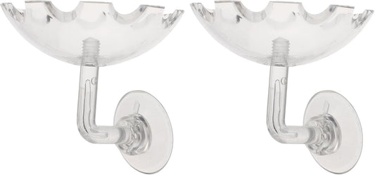 Luxshiny 2Pcs Shrimp Feeding Dish Fish Tank Feeder Bowl with Suction Cup Acrylic Aquarium Supplies for Reptiles and Aquatic Pets