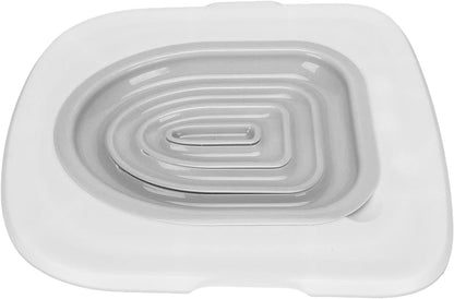 Cat Toilet Training Kit, Reusable Universal Cats Potty Toilet Trainer System, Teach Kitty How to Use Toilet Bowl, Professional Cat Urinal Seat Trainer for Home (White Tray, 1 Gray Inner Support)