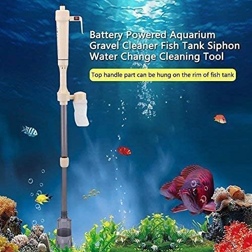 Aquarium Gravel Cleaner, Battery Powered Fish Washer Siphon Water Change Cleaning Tool for Aquarium Fish