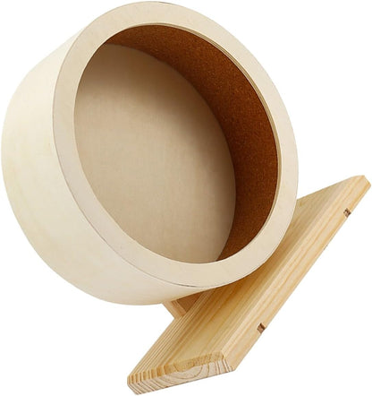 Silent Hamster Running Wheel Cork Mat Medium Wooden Exercise Wheel for Hamsters Gerbils and for Small Animal Play and Fitness