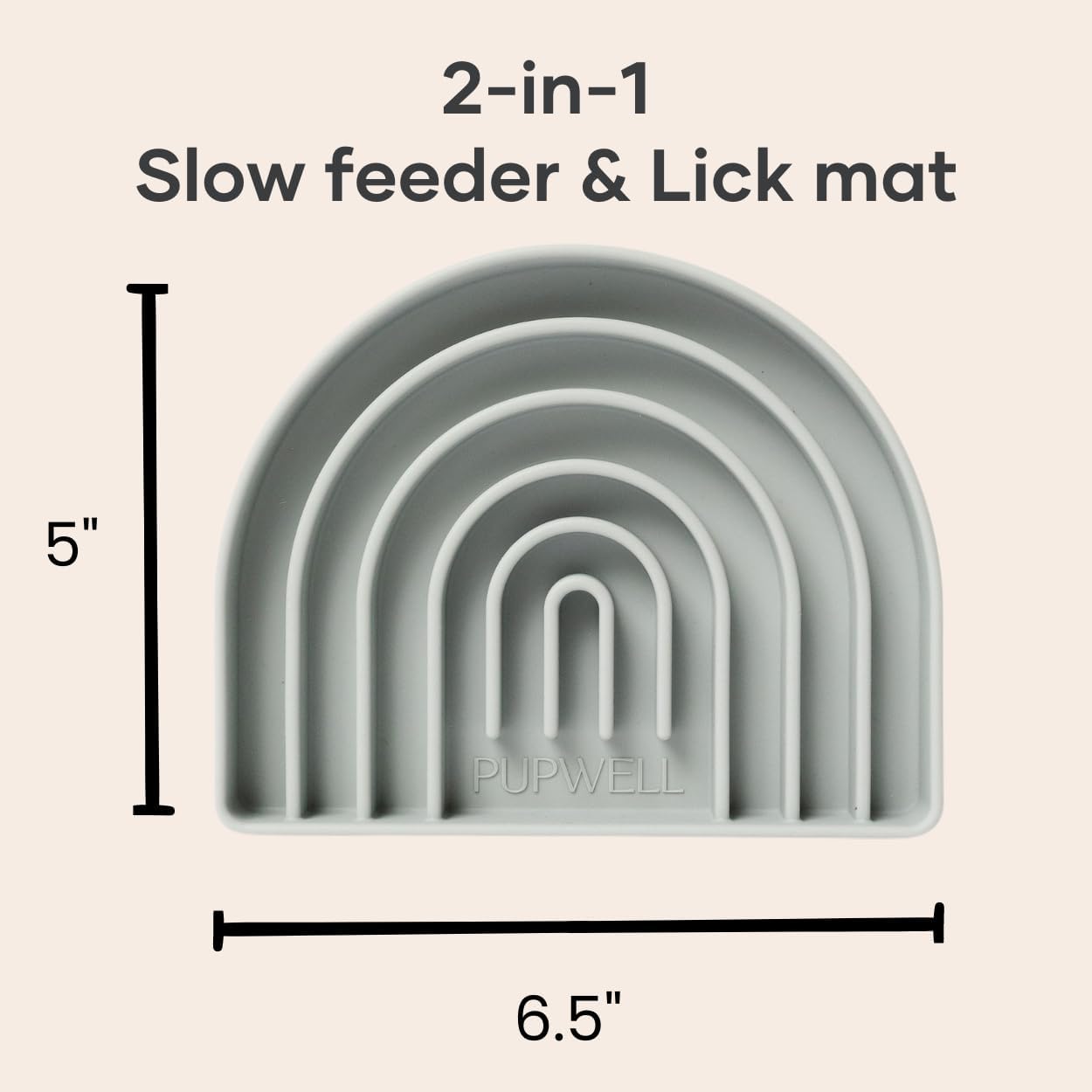 Pupwell Happy Feelings Lick Mat for Dogs and Cats, Dog Slow Feeder, Anxiety and Boredom Relief (Slate Blue)