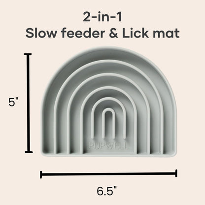 Pupwell Happy Feelings Lick Mat for Dogs and Cats, Dog Slow Feeder, Anxiety and Boredom Relief (Slate Blue)