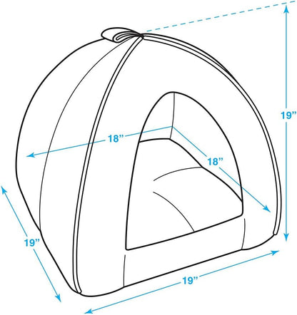 Pet Tent-Soft Bed for Dog and Cat by Best Pet Supplies - Gray Lattice, 19" x 19" x H:19"