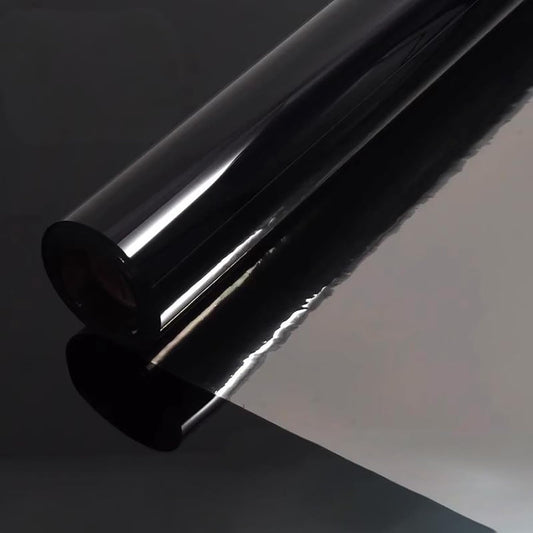 COYOUCO Glossy Black Fish Tank Background – Opaque Aquarium Backdrop PVC Film, Static Cling No-Glue Installation, Waterproof Removable Sticker for Freshwater & Marine Tanks,30×100cm