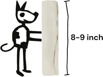 Retriever Roll 8-9 inch Natural Rawhide (20 Pack) - Dog Chew Treats